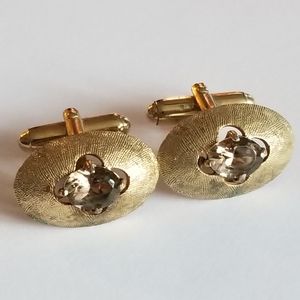 Vintage Anson cufflinks gold tone cuff links Oval mens jewelry